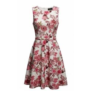 Mohito Floral Dress 50's Style Party Sleeveless Romantic Cottagecore Sz 36 Small